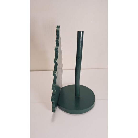 Vtg Christmas Tre Transfer Intl. Hand Painted Wood Paper Towel Holder Holiday - Picture 3 of 8